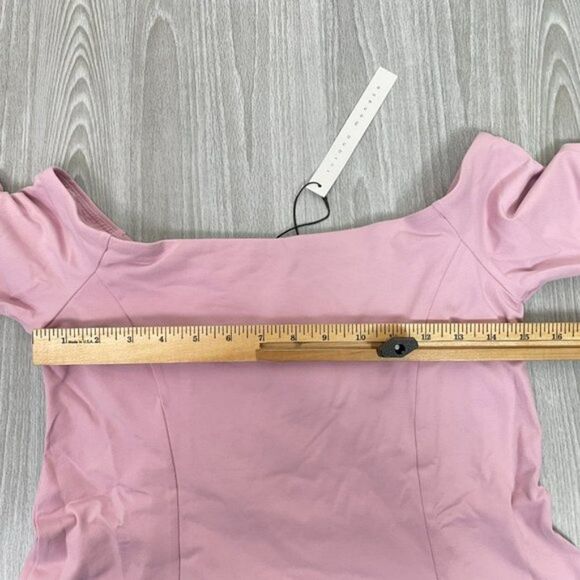 Susana Monaco Off Shoulder Long Sleeve Mini Dress Waterlilly Pink/ Purple M - Picture 8 of 9